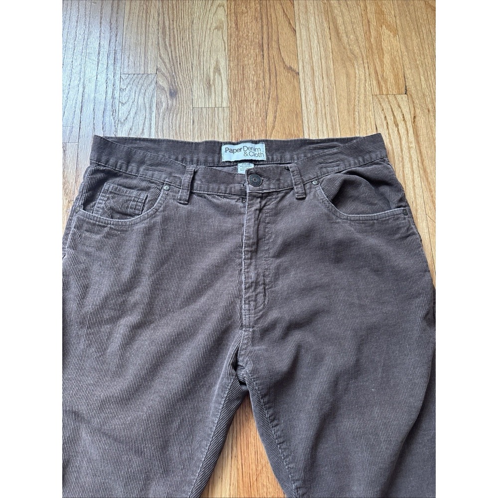 Paper Denim & Cloth Corduroy Pants Men's Brown Classic Straight Leg - 34X30 - Picture 2 of 12
